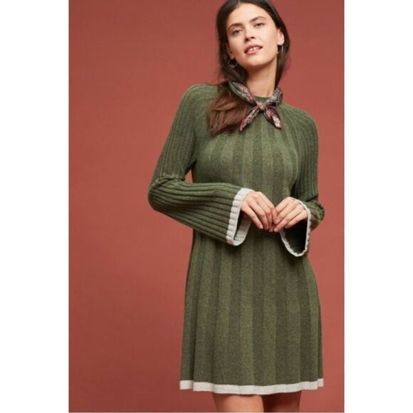 ✨HP✨Anthropologie Arsenau Sweater Moss Dress ✨ - Picture 3 of 9